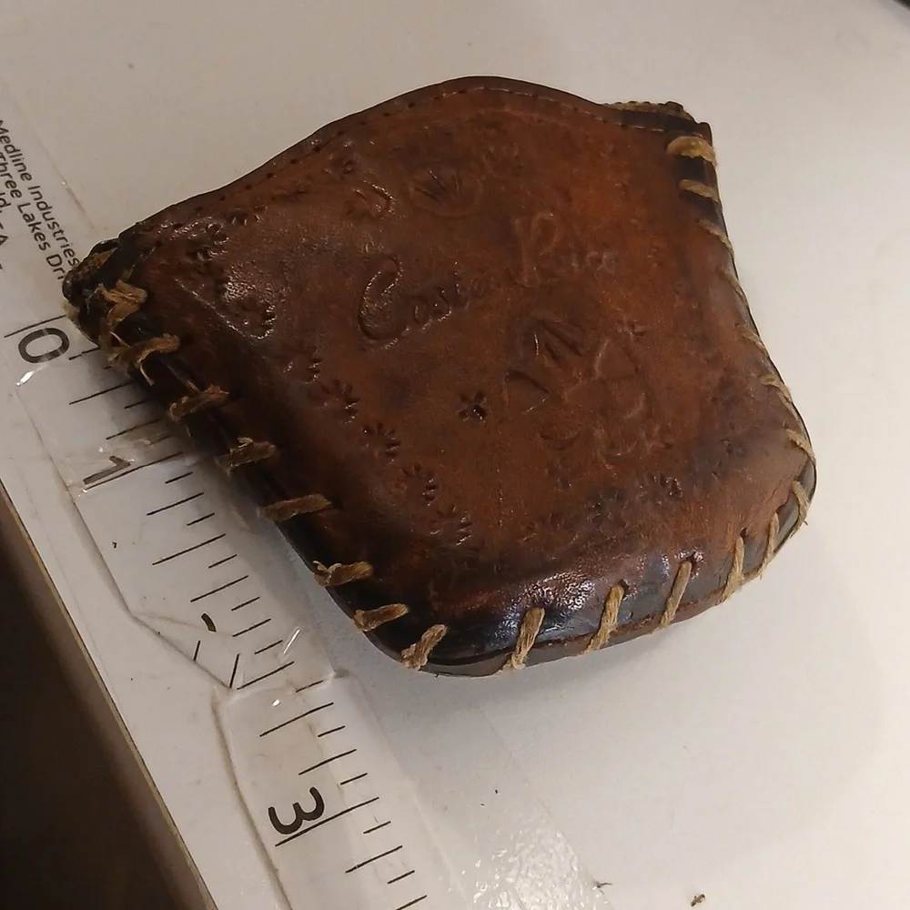 Vintage Hand-Tooled Leather Costa Rica Equesterine Coin Purse